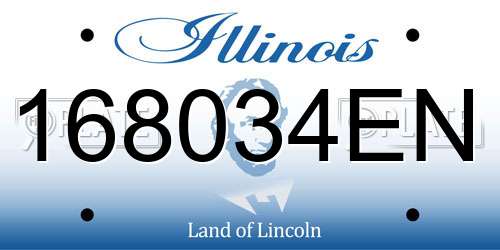 168034EN Illinois License Plate