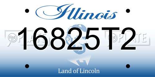 16825T2 Illinois License Plate