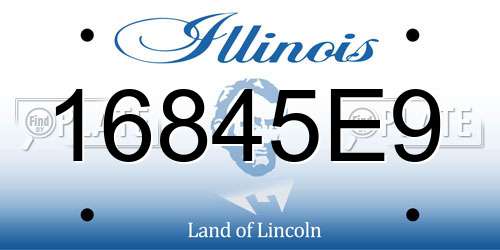 16845E9 Illinois License Plate