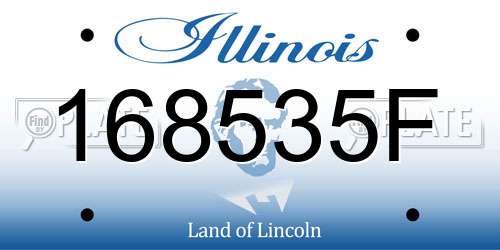 168535F Illinois License Plate