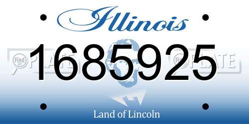 1685925 Illinois License Plate