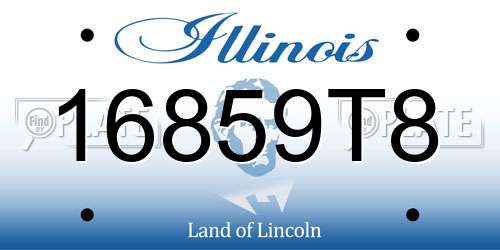16859T8 Illinois License Plate