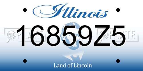 16859Z5 Illinois License Plate