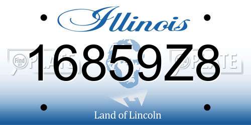 16859Z8 Illinois License Plate