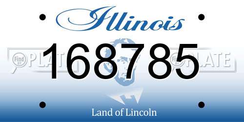 168785 Illinois License Plate