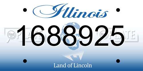 1688925 Illinois License Plate