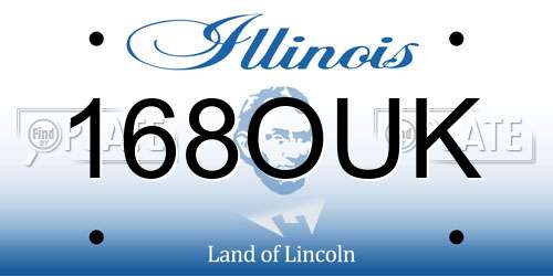 168OUK Illinois License Plate