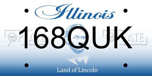 168QUK Illinois License Plate