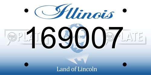 169007 Illinois License Plate