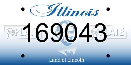 169043 Illinois License Plate