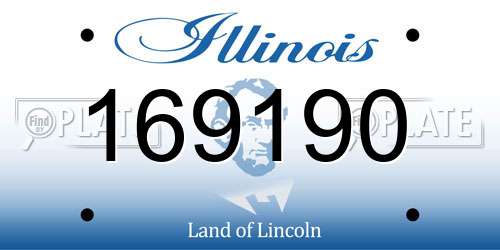 169190 Illinois License Plate