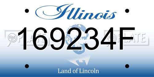 169234F Illinois License Plate