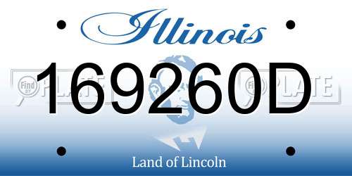 169260D Illinois License Plate