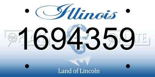 1694359 Illinois License Plate