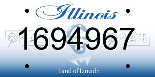 1694967 Illinois License Plate