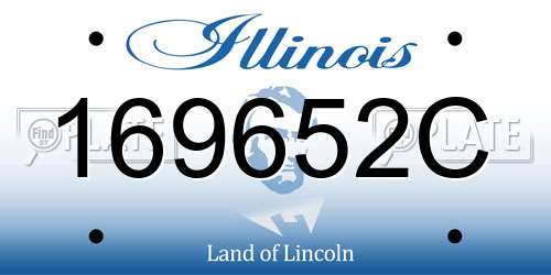 169652C Illinois License Plate