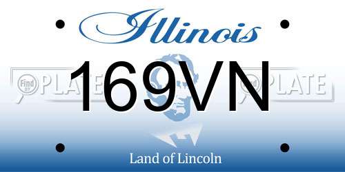 169VN Illinois License Plate