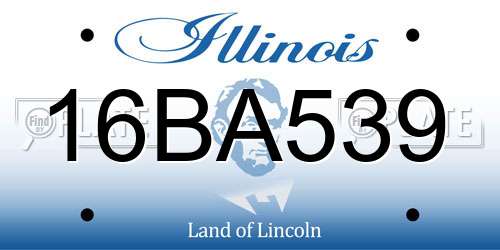 16BA539 Illinois License Plate