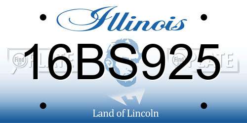 16BS925 Illinois License Plate