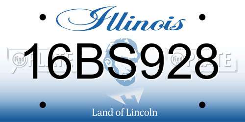 16BS928 Illinois License Plate