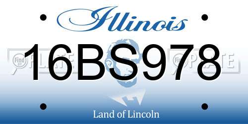 16BS978 Illinois License Plate