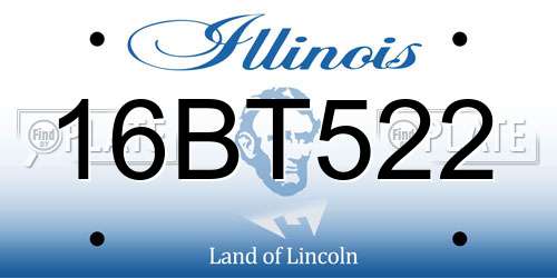 16BT522 Illinois License Plate