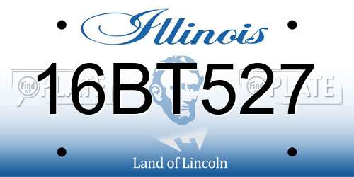 16BT527 Illinois License Plate
