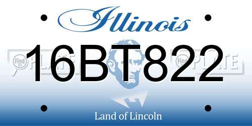 16BT822 Illinois License Plate