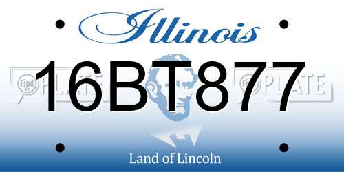 16BT877 Illinois License Plate