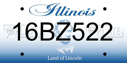 16BZ522 Illinois License Plate