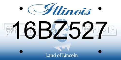 16BZ527 Illinois License Plate