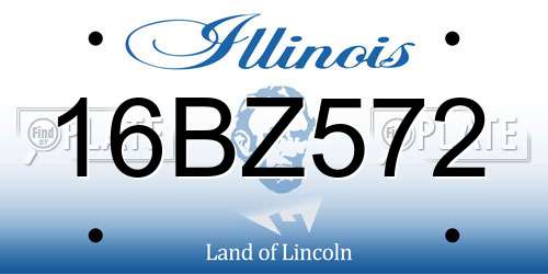 16BZ572 Illinois License Plate