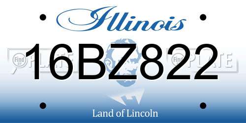 16BZ822 Illinois License Plate