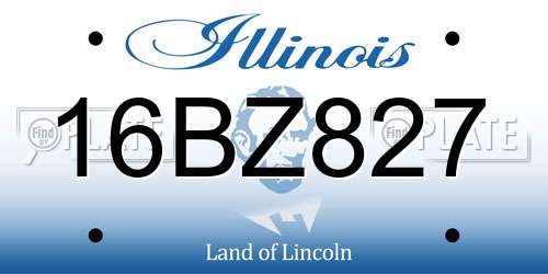16BZ827 Illinois License Plate