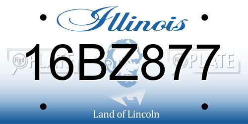 16BZ877 Illinois License Plate