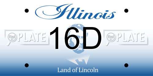 16D Illinois License Plate