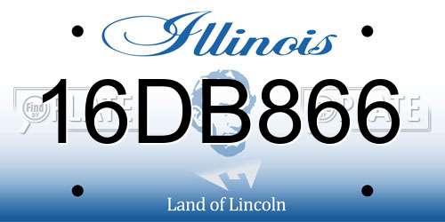 16DB866 Illinois License Plate