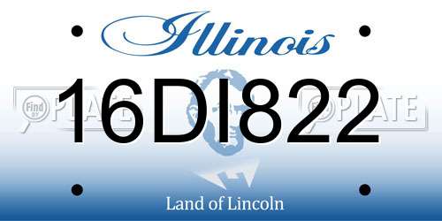 16DI822 Illinois License Plate