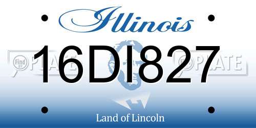 16DI827 Illinois License Plate