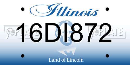 16DI872 Illinois License Plate