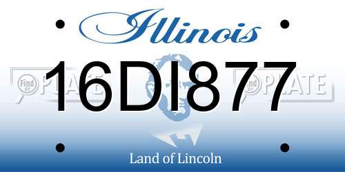 16DI877 Illinois License Plate