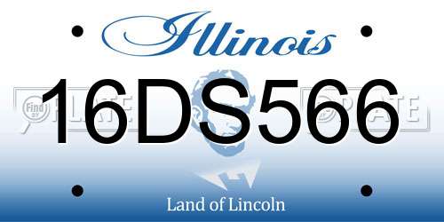 16DS566 Illinois License Plate