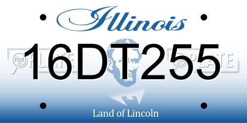 16DT255 Illinois License Plate