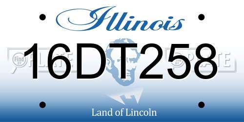 16DT258 Illinois License Plate