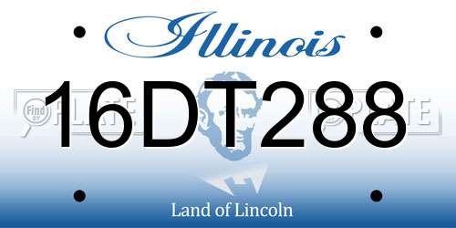 16DT288 Illinois License Plate