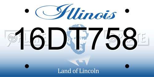 16DT758 Illinois License Plate