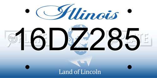 16DZ285 Illinois License Plate