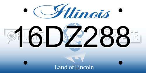 16DZ288 Illinois License Plate