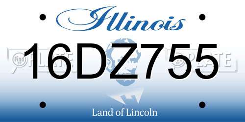 16DZ755 Illinois License Plate