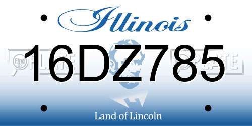16DZ785 Illinois License Plate